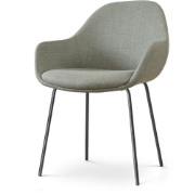 Nora-Mae eetkamerstoel saliegroen - zwart onderstel