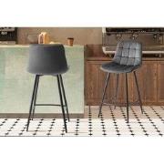 Tellerstoel 'Juta' Fluweel Donkergrijs - 36 x  x 36 - Velours, Metaal