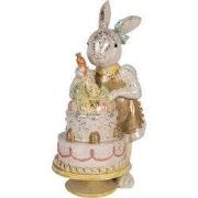 Clayre & Eef Decoratie Beeld Konijn 20x15x36 cm Wit Kunststof