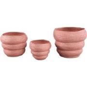 PTMD - Pot Summera - Roze - 27x27x26cm - Set van 3
