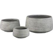 PTMD - Pot Giulietta - Grijs - 55.5x55.5x29.5cm - Set van 3