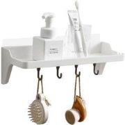 Decopatent® Badkamerrek opbergrek 1 Legplank en 4 Ophanghaken - Zoner ...