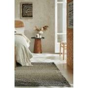 Jute Ombre vloerkleed - Laagpolig - Wol Mix - Handgeweven Modern - Gri...