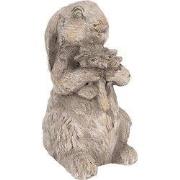 Clayre & Eef Decoratie Beeld Konijn 15 cm Grijs Steen