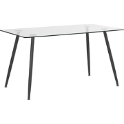MIDLAND - Eettafel - Zwart - 80 x 140 cm - Veiligheidsglas