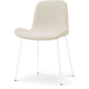 Nora-Fé eetkamerstoel cottonbeige - wit onderstel