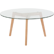 MINNESOTA  - Salontafel - Lichte houtkleur - Glas