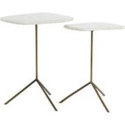 Light & Living - Bijzettafel GIA - Ø37.5x54 cm - Wit - Set van 2