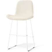 Nino-Fé barkruk rib beige - wit onderstel - 75 cm