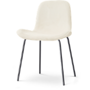 Nora-Fé eetkamerstoel rib beige - zwart onderstel