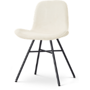 Noa-Fé eetkamerstoel rib beige - zwart onderstel