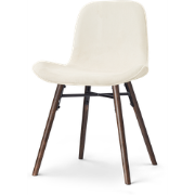 Nena-Fé eetkamerstoel rib beige - walnoot houten onderstel