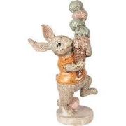 Clayre & Eef Decoratie Beeld Konijn 16x10x28 cm Beige Kunststof