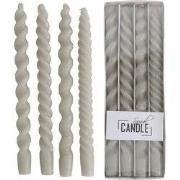 Spiraalvormige druppelkaars was beige 10.2x2.7x31 cm 4 stuks