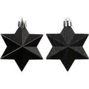 Ster kunststof L9b9h12 cm zwart 12 st