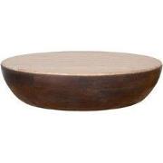 LABEL51 Salontafel Bowl - Espresso - Travertin - 90 cm - Rond