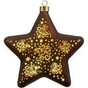 Led ster glas sterren 19 cm donkerbruin/goud