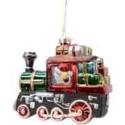 Ornament glas trein l6b13,5h11,5 cm multi