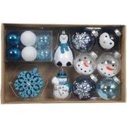 Kersthanger set sneeuw 30 st. blauw
