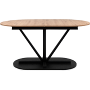 Uitschuifbare eettafel van 160 tot 200 cm in eiken artisan decor en zw...