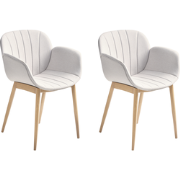 Alice - Eetkamerstoel set van 2 - Lichtgrijs - Polyester