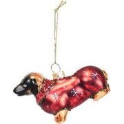 Xmas Hanger - Tackle - Glass -Brown/Red - 9x3,5x6cm