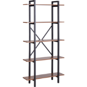 DARBY - Boekenkast - Donkerhout - Vezelplaat