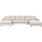 LILVIKEN - Bank U-vormig - Lichtbeige - 5 persoons - Polyester