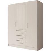 Meubella - Komodo - Kledingkast met 3 deuren - Wit - 150x61x201 cm