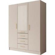 Meubella - Komodo - Kledingkast met 3 deuren - Beige - 150x61x201 cm