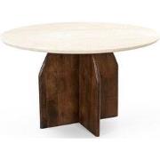 Eettafel Donkerbruin Hout - Marmer - Ø130x76cm - Danae