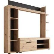 Meubella - Wandmeubel Ramona - Eiken - Zwart