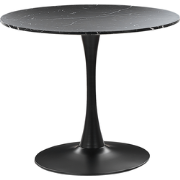 BOCA  - Ronde eettafel - Zwart marmer look - 90 cm - MDF