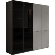 Meubella - Kledingkast Shelton - Grijs - 202 cm - Met glas
