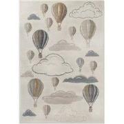 Kindervloerkleed Adventures - Luchtballon - Creme / Multi - 160x235 cm