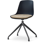 Nola-Liv draaibare eetkamerstoel zwart met nougatbruin zitkussen - zwa...