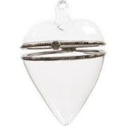 Hart glas d7h10 cm helder kerst