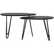 LABEL51 Salontafel Set Frisk 68x43x44 cm - Zwart - Mangohout