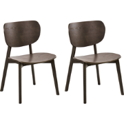 OVERLY - Eetkamerstoel set van 2 - Donkerbruin - Rubberhout