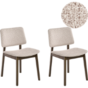 BLANE - Eetkamerstoel set van 2 - Donkerbruin/Taupe - Bouclé