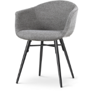 Nova-Otis eetkamerstoel donkergrijs - zwart onderstel