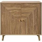 Dressoir 2 deuren met lamellen-effect in L-vorm, L80 cm - EDEN