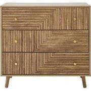 Dressoir met 3 lades en lamelleneffect fronten in L-vorm, L80 cm - EDE...