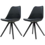 Legno stoel zwart - Zwart onderstel - Set van 2
