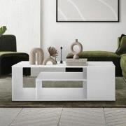 Salontafel met 4 planken 110x50x41 cm wit hout ML design