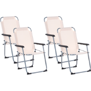 GALATSI - Tuinstoel set van 4 - Beige - Staal