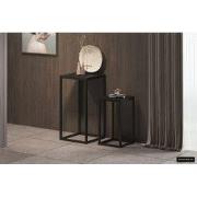 Bijzettafel 'Madeira' 2-delig Mango hout zwart