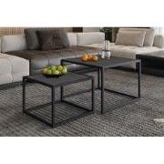 Salontafel 'Quinn' 2-delig Mango hout Zwart