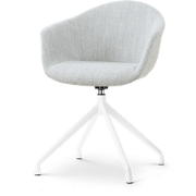 Nola-Otis draaibare eetkamerstoel grijs melange - wit onderstel