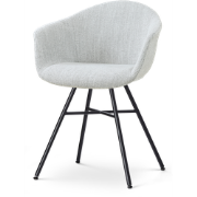 Noa-Otis eetkamerstoel grijs melange - zwart onderstel